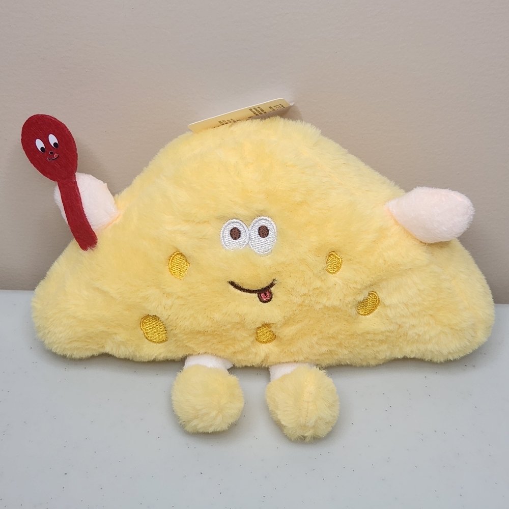 NWT Cartoon Cheese Plush with Red Spoon